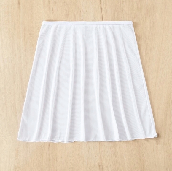 White Bathing Suit Cover Skirt - Picture 2 of 5